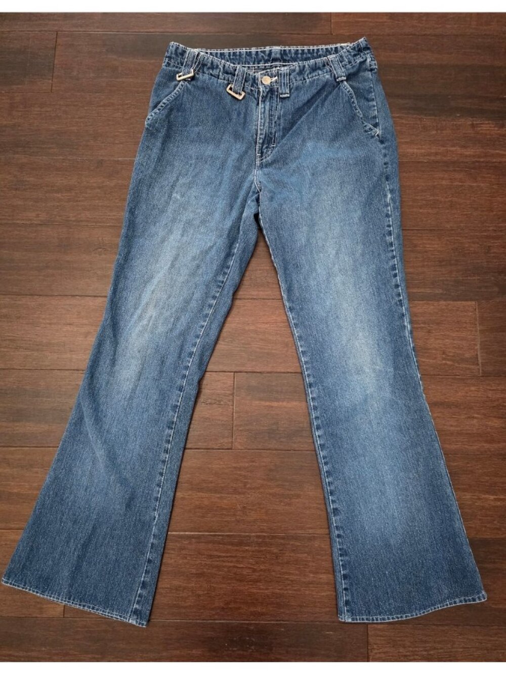Vintage Jordache Y2K Wide Leg Flare Jeans Women’s 30” 9/10 Waist Buckle Detail